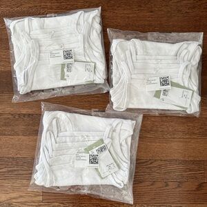 3 pack H&M snap onesie undershirts, white